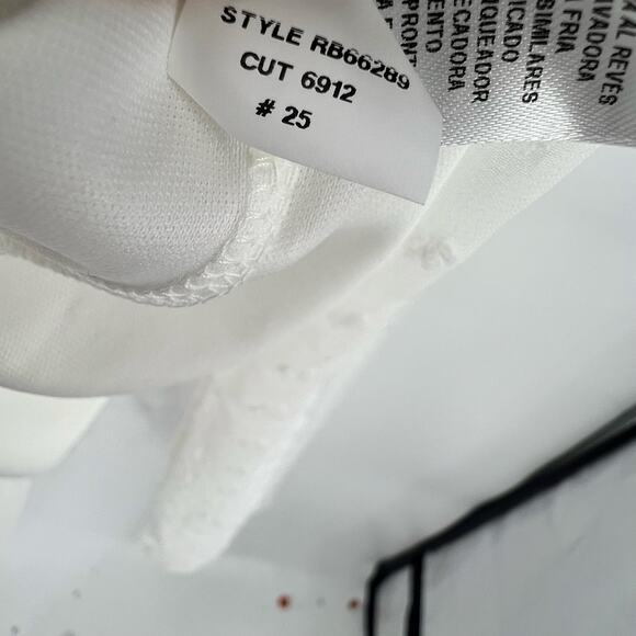 Signature by Robbie Bee Chiffon Textured Fit & Flare Midi Dress White S NWOT - Picture 11 of 11